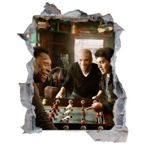 Vinilos decorativos 3d fútbol maradona con pelé y zidane